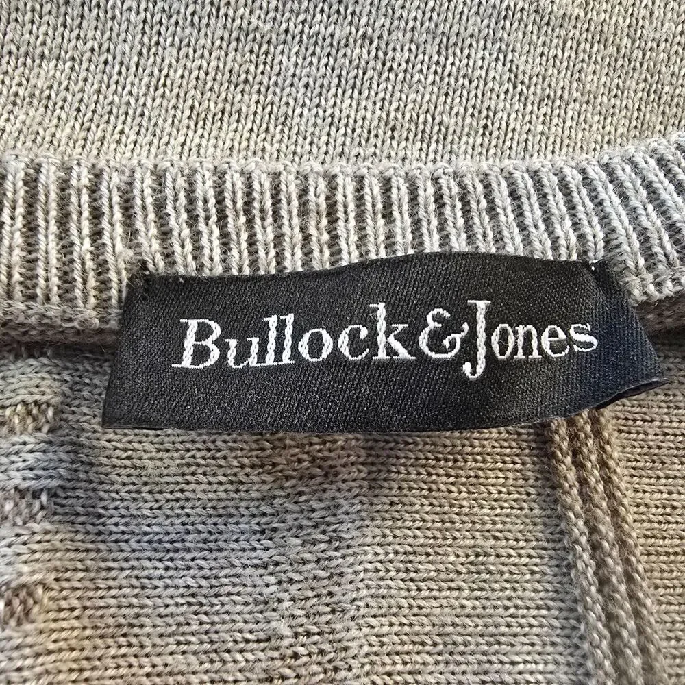 Bullock & Jones Sweater Men's XL Wool Blend Geometric Long Sleeve Gray Vintage